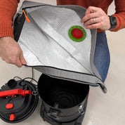 Reusable dust bag for Trend T32 shown with dust extractor accessories