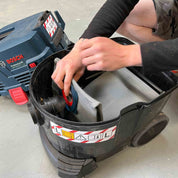 Reusable dust bag for Bosch GAS 35 fitted inside the dust extractor